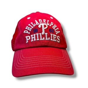 Fan Favorite Philadelphia Phillies Trucker Hat OSFM Red MLB Snapback Mesh Cap